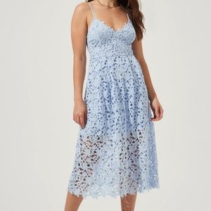 ASTR the label lace midi dress- Periwinkle